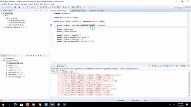 how to avoid child class to be serialized in java смотреть онлайн