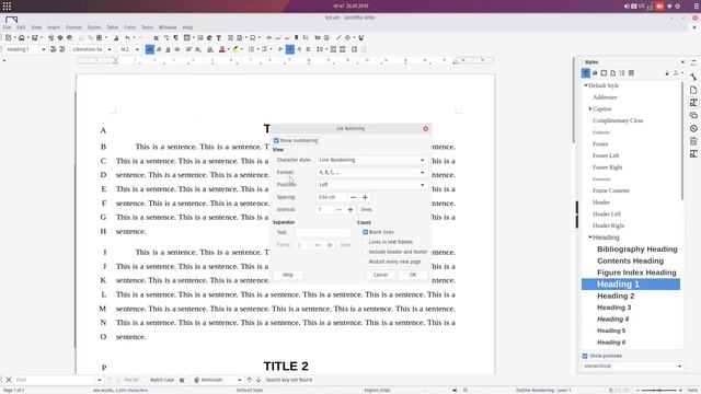 Using line numbering in LibreOffice Writer смотреть онлайн