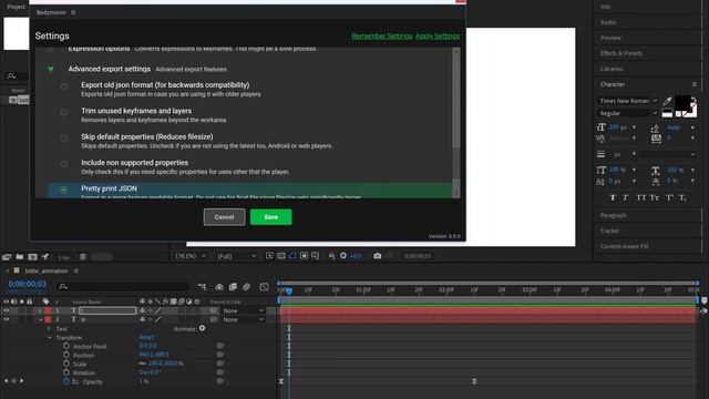 Lottie animation producing a json using Adobe After Effects with BodyMovin (Next.js 13) смотреть онлайн