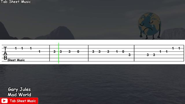 Mad World - Gary Jules (Gears of War) Guitar Tutorial смотреть онлайн