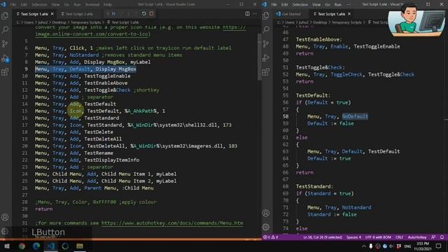 Customize Tray Icon and Tray Menu [AutoHotkey Tutorial #16 Part 3] смотреть онлайн