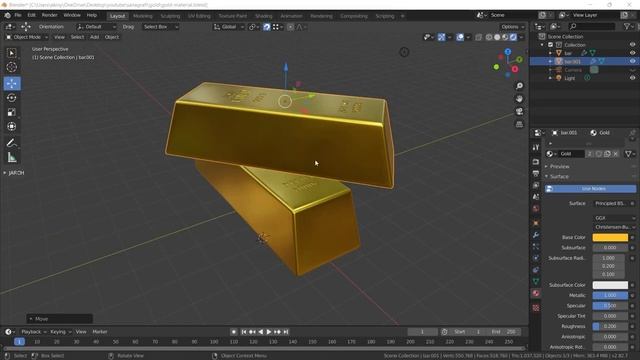 Realistic GOLD | SILVER | COPPER Materials in Blender EASILY смотреть онлайн