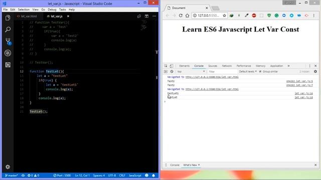 Learn Javascript ES6 var let const. #1 смотреть онлайн
