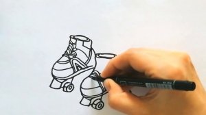 Как нарисовать РОЛИКОВЫЕ КОНЬКИ / Рисунок раскраска ролики / How to draw ROLLER SKATES