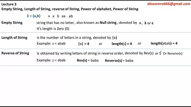 Lecture 3: empty string, length of string, reverse , power of alphabet and string in automata urdu смотреть онлайн