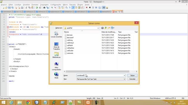 Perl aula 4 - Tomada de decisões e operadores lógicos[parte 2] смотреть онлайн