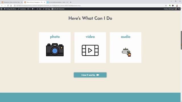 One Page Website Navigation With Menu Anchors on WordPress With Elementor смотреть онлайн