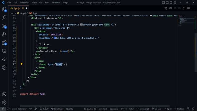 Event listeners - React JS Course 4 смотреть онлайн