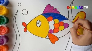 Baliqchani rasmini chizish | Draw a fish | Рисование рыбы | Zeichne einen fisch