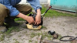 Сломался стартер на бензокосе, как завести? -шморгалка.