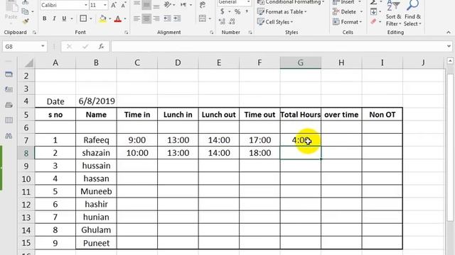 #310 How TO Make Over Time Sheet in Excel Hindi смотреть онлайн