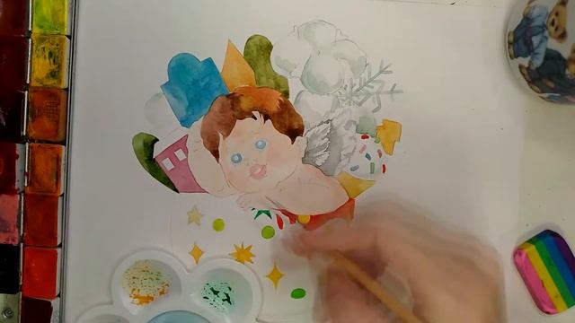 Рисуем Ангелочка в кружке | Как нарисовать ангела #ангел #мороженое #домики #кружка смотреть онлайн