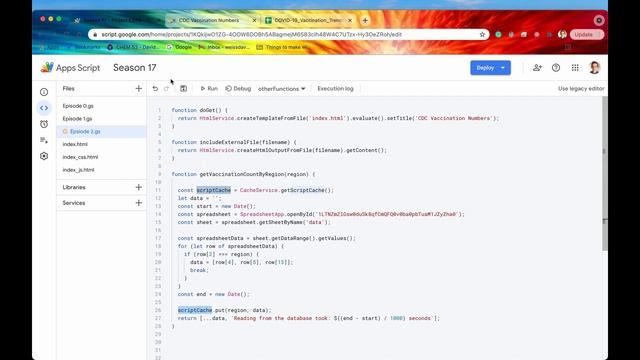 Reading & Writing to the Cache (COVID Vaccination Web App) - Apps Script | Cache ~ Episode 17.2 смотреть онлайн