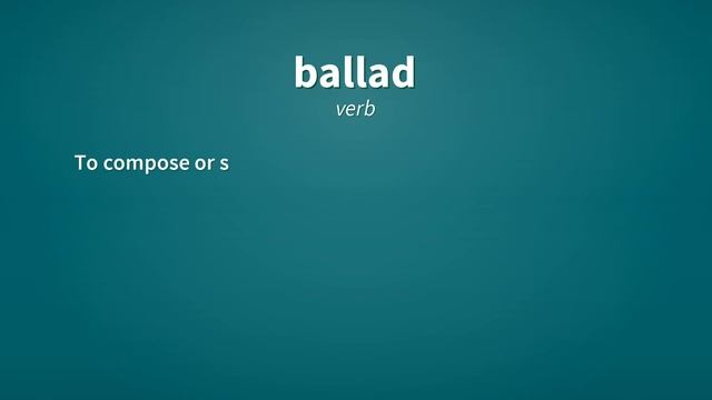 Ballad | Definition of ballad смотреть онлайн