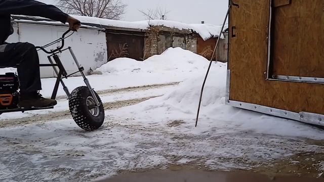 Самодельный трицикл. Пробный выезд. смотреть онлайн