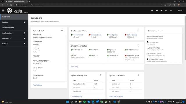 rConfig v6 Dashboard Overview смотреть онлайн