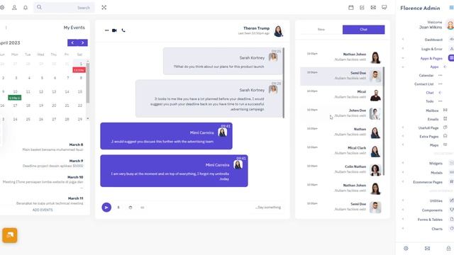 Responsive Bootstrap Dashboard And WebApp Template – Florence Admin