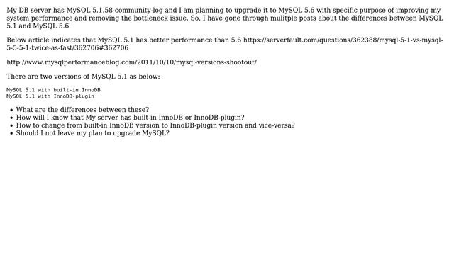 MySQL: How to find MySQL 5.1 (with built-in InnoDB) or MySQL 5.1 (with InnoDB-plugin)? смотреть онлайн
