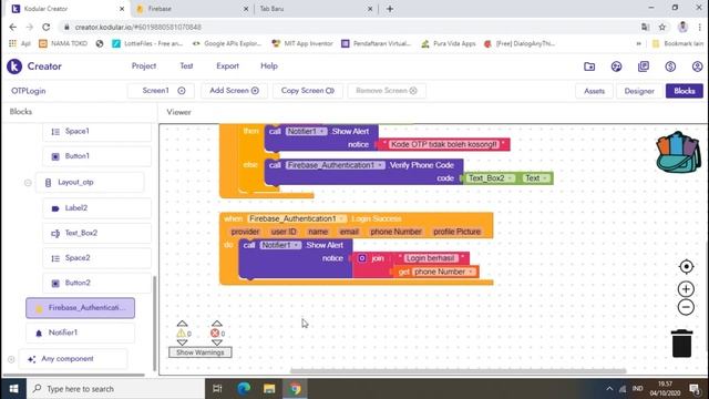 Firebase Login dengan OTP (One Time Password) di Kodular смотреть онлайн