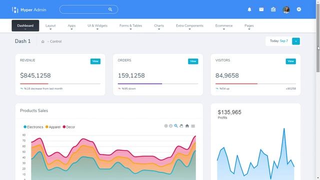 Hyper Bootstrap Admin Dashboard Web App with Light Theme смотреть онлайн