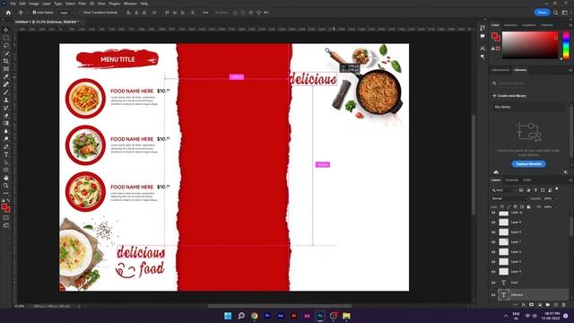 Restaurant Food Menu Design in Adobe Photoshop | Tri Fold Brochure Design Tutorial смотреть онлайн