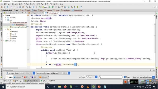 Simple Radio Button with Toast message смотреть онлайн