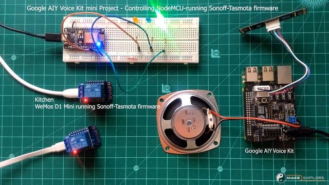 Google AIY Voice Kit Project - Control NodeMCU devices running Sonoff-Tasmota firmware by Voice смотреть онлайн