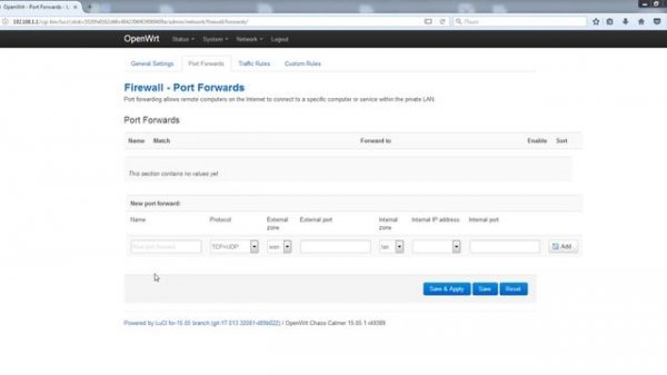 Настройка PPPoE на OpenWrt Как открыть порты на OpenWrt Port Forwards