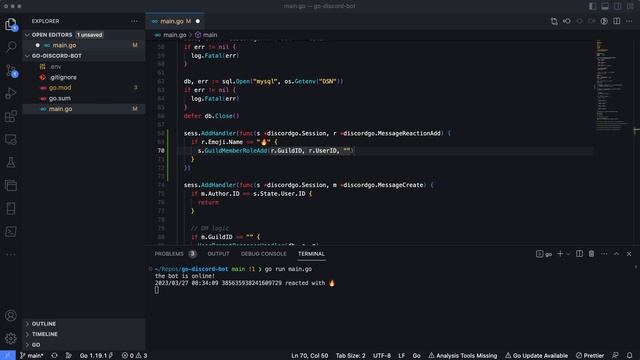Handle User Reactions in a #golang Discord Bot • #bot #coding #golangtutorial смотреть онлайн