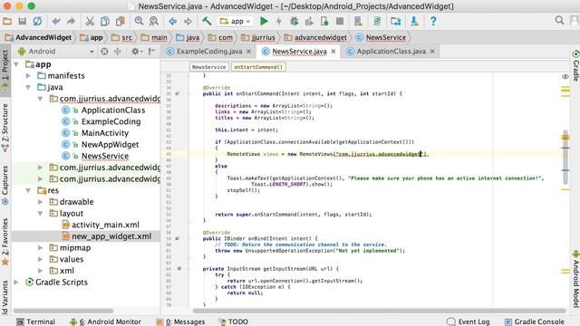 37 - Advanced App Widget (display data from RSS feed) смотреть онлайн
