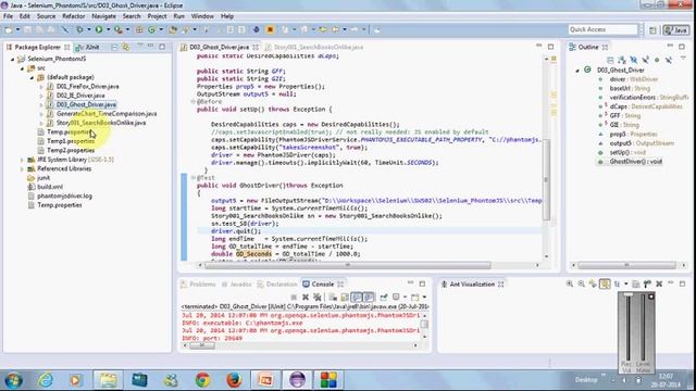 Selenium with PhantomJS and Junit Integration смотреть онлайн