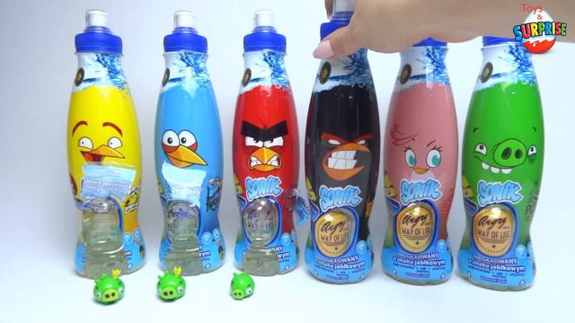 Angry Birds Surprise Eggs With Drinks Surprise Toys Unboxing