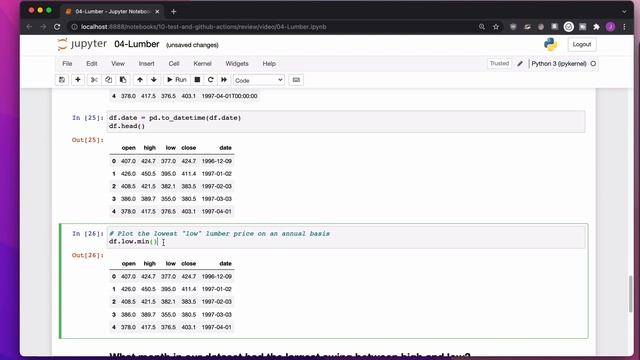 Data Analysis with Pandas: Lumber Prices (cleaning currency, datetimes, time series) смотреть онлайн