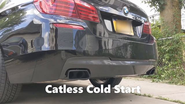 BMW F10 550i exhaust sound. Cats  Catless.