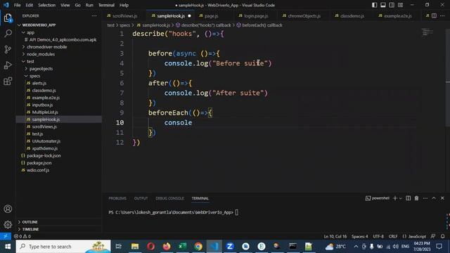 Part 16: Hooks With Appium 2.0 With WebDriverIO Javascript смотреть онлайн