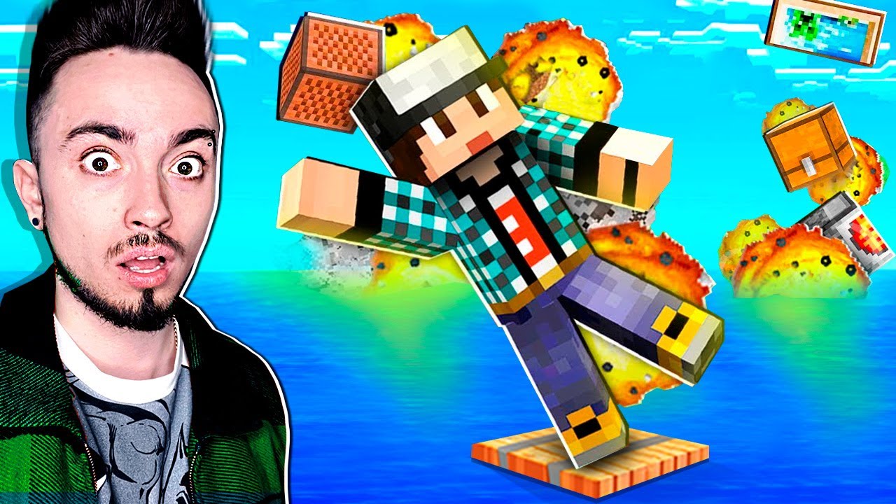 МЫ ВЗОРВАЛИ ПЛОТ НА ОДНОМ БЛОКЕ В ОКЕАНЕ МАЙНКРАФТ! смотреть онлайн