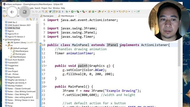 AP CSA Setting up Drawing and Animation: JFrame, JPanel, Timer, ActionListener смотреть онлайн