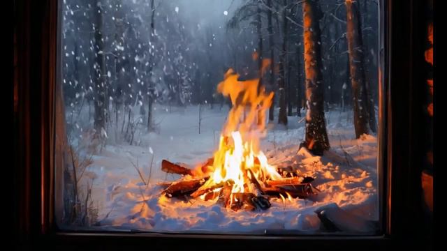 Костёр на фоне снежной бури / Bonfire Against The Backdrop Of A Snow Storm