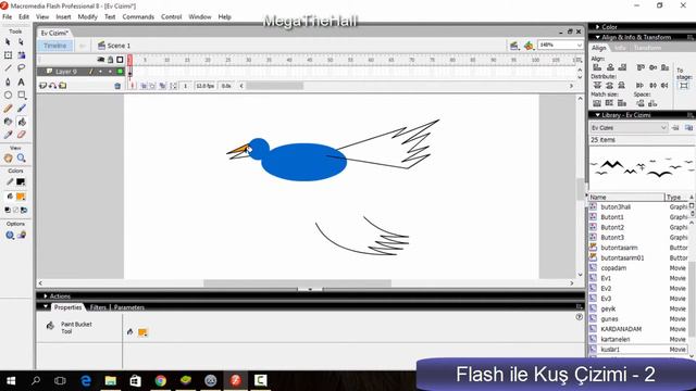 Flash 8 ile Kuş Çizimi - 2 смотреть онлайн