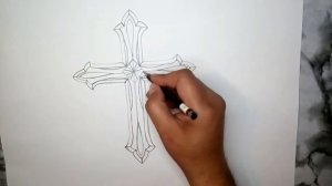 How to draw a cross with a pencil/Как нарисовать крест карандашом