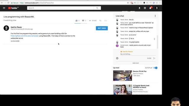 Live programming with ReasonML смотреть онлайн