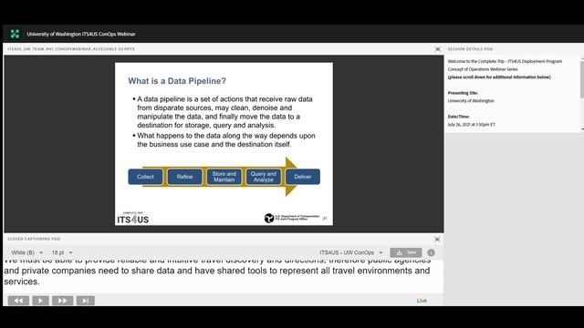 UW - ConOps Webinar - USDOT ITS4US смотреть онлайн