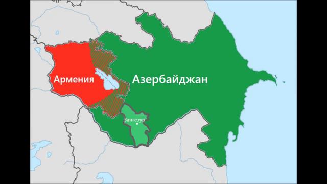 Карта Зангезур Территория Азербайджан и армения / Azerbaijan Armenia Map 2020