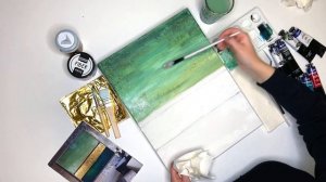 АБСТРАКЦИЯ АКРИЛОМ с золотой поталью и текстурой / Учимся делать сложный фон / Работа мастихином.
