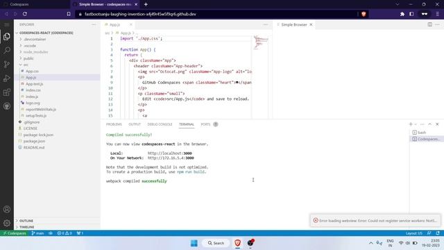Create React App without VS Code | GitHub Codespaces смотреть онлайн
