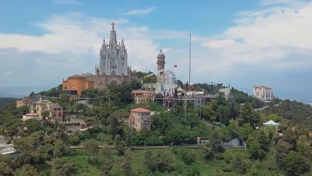 panorama of barcelona timelapse from mount tibidabo catalonia spain смотреть онлайн