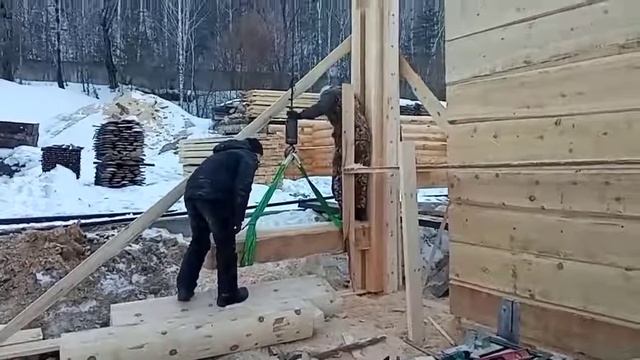 Post&Beam + Лафет - Кедр Сруб. Большой диаметр, смешная сборка... смотреть онлайн