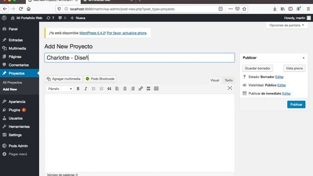 Wordpress: Pods - Creando Tipo de Entrada Proyecto смотреть онлайн