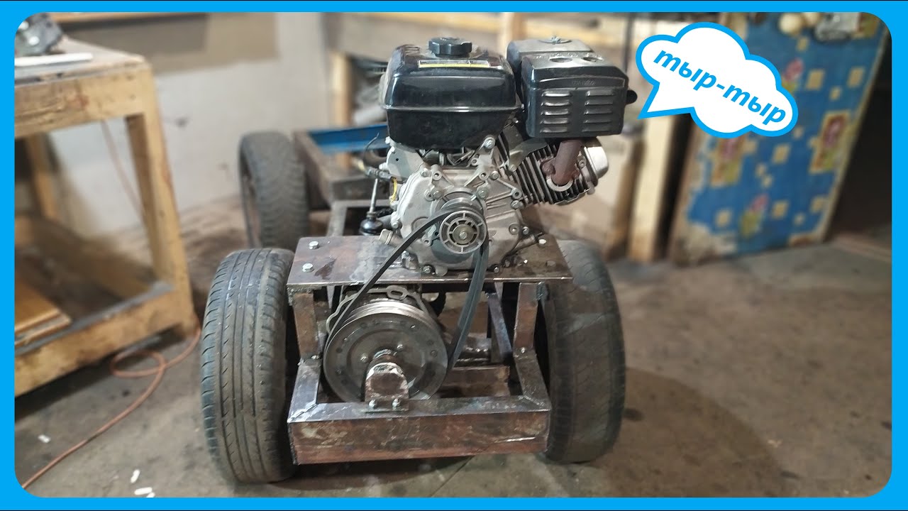 Мини трактор теперь с двигателем! Поставил опору первичного вала КПП. смотреть онлайн