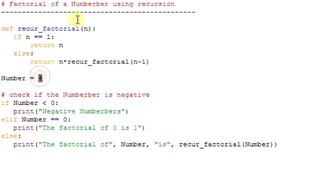 Python Tutorial 2: Program to find the Factorial of a number using Iterative | Recursive method смотреть онлайн